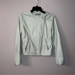 Light grey jacket fake leather like faux bagatelle small
